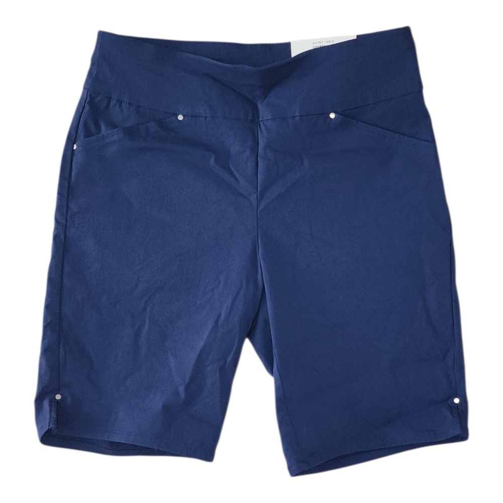 INC International Concepts Shorts NWT Womens Size 4 Blue Bermuda Stretch Casual